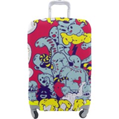 Fresh Urban Cartoon Monster Illustration Cartoon Character Text Luggage Cover (large)