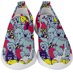 Fresh Urban Cartoon Monster Illustration Cartoon Character Text Kids  Slip On Sneakers by Sarkoni