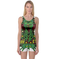 Zombie Star Monster Green Monster One Piece Boyleg Swimsuit