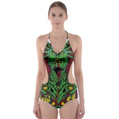 Zombie Star Monster Green Monster Cut-out One Piece Swimsuit