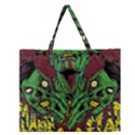 Zombie Star Monster Green Monster Zipper Large Tote Bag View1