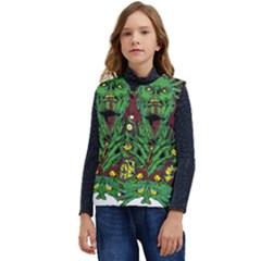 Zombie Star Monster Green Monster Kid s Button Up Puffer Vest	 by Sarkoni