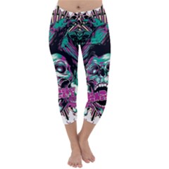 Anarchy Skull And Birds Capri Winter Leggings 