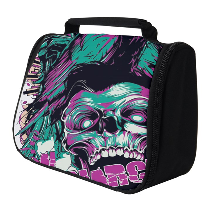 Anarchy Skull And Birds Full Print Travel Pouch (Small)