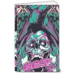 Anarchy Skull And Birds 8  X 10  Softcover Notebook