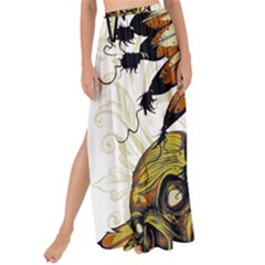 Motorcycle And Skull Cruiser Native American Maxi Chiffon Tie-up Sarong by Sarkoni