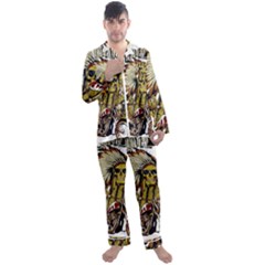 Motorcycle And Skull Cruiser Native American Men s Long Sleeve Satin Pajamas Set by Sarkoni