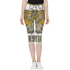 1813 River City Tigers Athletic Department Inside Out Lightweight Velour Capri Leggings  by Sarkoni