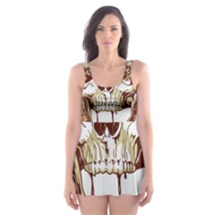 Harvest Of Fear Logo Illustration Skull Pistol Skater Dress Swimsuit