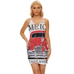 Perfect American Vintage Classic Car Signage Retro Style Wrap Tie Front Dress by Sarkoni