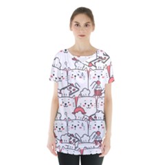 Cute Cat Chef Cooking Seamless Pattern Cartoon Skirt Hem Sports Top by Bedest