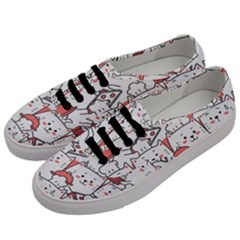 Cute Cat Chef Cooking Seamless Pattern Cartoon Men s Classic Low Top Sneakers by Bedest