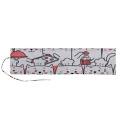 Cute Cat Chef Cooking Seamless Pattern Cartoon Roll Up Canvas Pencil Holder (l) by Bedest