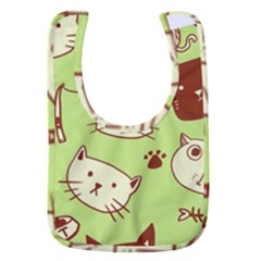 Cute Hand Drawn Cat Seamless Pattern Baby Bib by Bedest