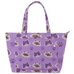 Cute Colorful Cat Kitten With Paw Yarn Ball Seamless Pattern Back Pocket Shoulder Bag  by Bedest