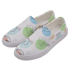 Cartoon Bird Cute Doodle Bird Men s Canvas Slip Ons by Bedest