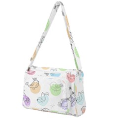 Cartoon Bird Cute Doodle Bird Front Pocket Crossbody Bag by Bedest