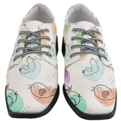 Cartoon Bird Cute Doodle Bird Women Heeled Oxford Shoes