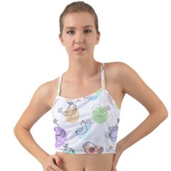 Cartoon Bird Cute Doodle Bird Mini Tank Bikini Top by Bedest