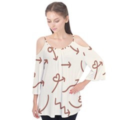 Abstract Arrow Sign Love Aesthetic Flutter Sleeve T-shirt 