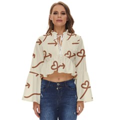 Abstract Arrow Sign Love Aesthetic Boho Long Bell Sleeve Top by Apen