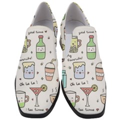 Drinks Cocktails Doodles Coffee Women Slip On Heel Loafers by Apen