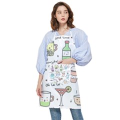 Drinks Cocktails Doodles Coffee Pocket Apron by Apen