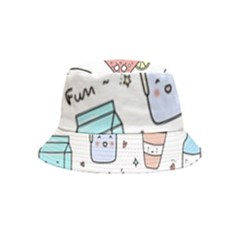 Drinks Cocktails Doodles Coffee Inside Out Bucket Hat (kids) by Apen