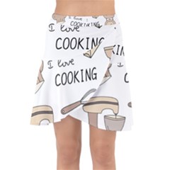I Love Cooking Baking Utensils Knife Wrap Front Skirt by Apen