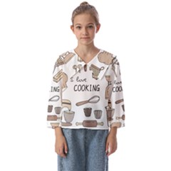 I Love Cooking Baking Utensils Knife Kids  Sailor Shirt