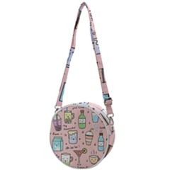 Drink Cocktail Doodle Coffee Crossbody Circle Bag by Apen