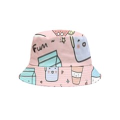 Drink Cocktail Doodle Coffee Inside Out Bucket Hat (kids) by Apen