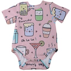 Drink Cocktail Doodle Coffee Baby Short Sleeve Bodysuit by Apen