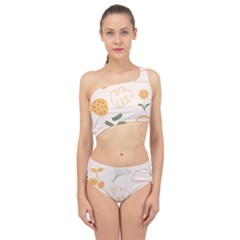 Cherries Flower Leaves Floral Spliced Up Two Piece Swimsuit