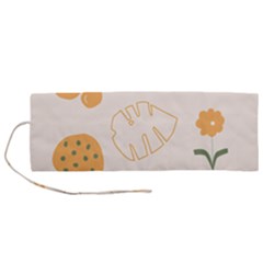 Cherries Flower Leaves Floral Roll Up Canvas Pencil Holder (m) by Apen