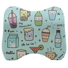 Drinks Cocktails Doodle Coffee Velour Head Support Cushion by Apen
