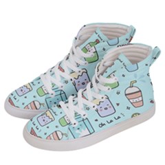 Drinks Cocktails Doodle Coffee Women s Hi-top Skate Sneakers