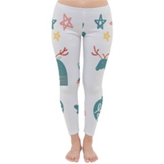 Reindeer Stars Socks Stick Classic Winter Leggings by Apen