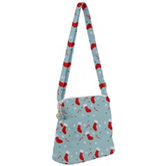 Christmas Pattern Zipper Messenger Bag