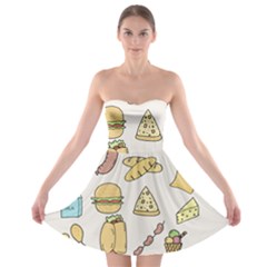 Dinner Meal Food Snack Fast Food Strapless Bra Top Dress by Apen