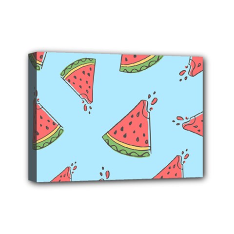 Watermelon Fruit Pattern Tropical Mini Canvas 7  X 5  (stretched)