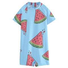 Watermelon Fruit Pattern Tropical Kids  Boyleg Half Suit Swimwear