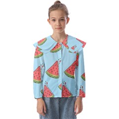 Watermelon Fruit Pattern Tropical Kids  Peter Pan Collar Blouse