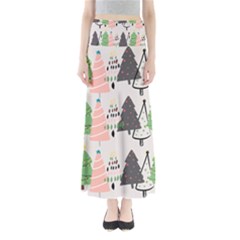 Christmas Trees Icons Full Length Maxi Skirt by Apen