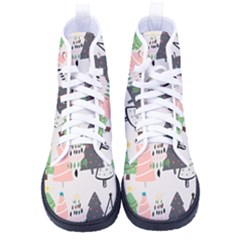 Christmas Trees Icons Men s High-top Canvas Sneakers by Apen