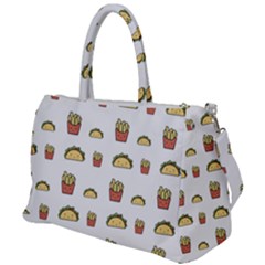 Fries Taco Pattern Fast Food Duffel Travel Bag