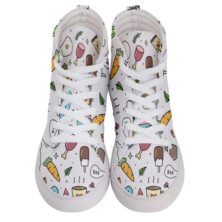 Doodle Fun Food Drawing Cute Men s Hi-Top Skate Sneakers