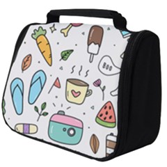 Doodle Fun Food Drawing Cute Full Print Travel Pouch (big)