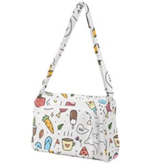 Doodle Fun Food Drawing Cute Front Pocket Crossbody Bag by Apen