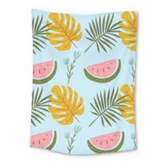 Watermelon Leaves Fruit Foliage Medium Tapestry